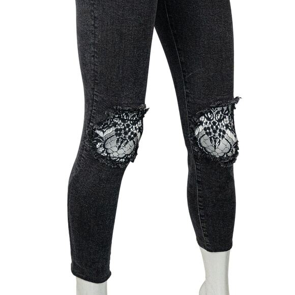 MOTHER denim Super Stunner Jeans Ankle Fray in Baa Baa Black Sheep sz 27 - Picture 12 of 13